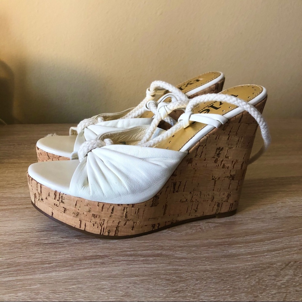 TYLER RICHARD TYLER IVORY CORK WEDGE - Picture 3 of 5